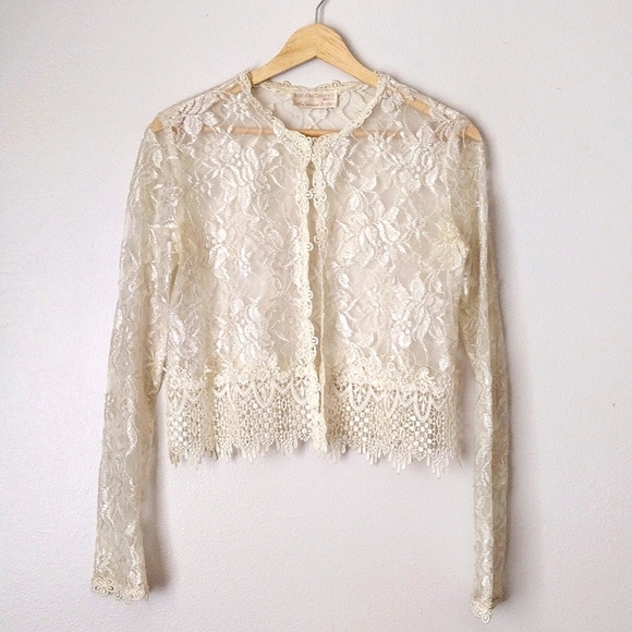 VINTAGE Y2K Jessica McClintock Bridal Millennium 2000 Lace with Crochet Trim - Picture 1 of 4